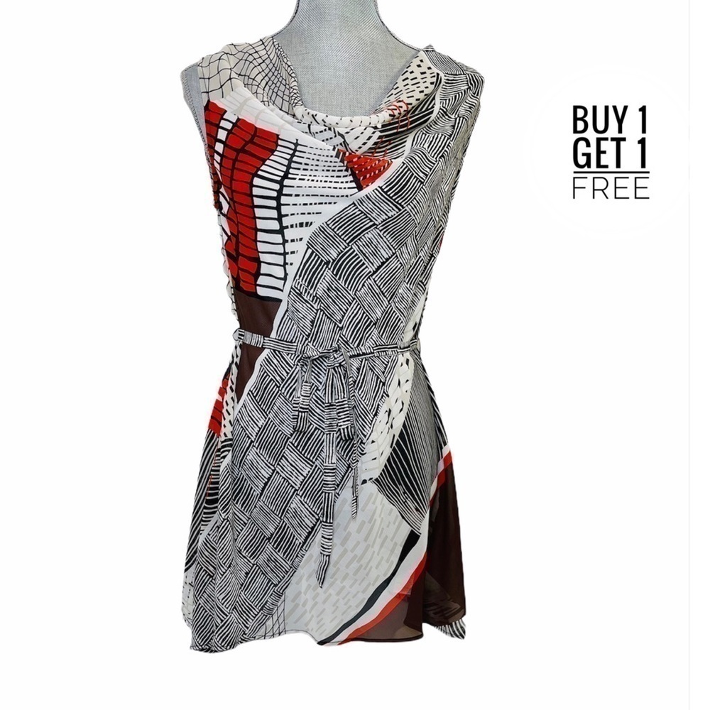 DUSAK Designs Tie Waist Sleeveless Blouse Petite S